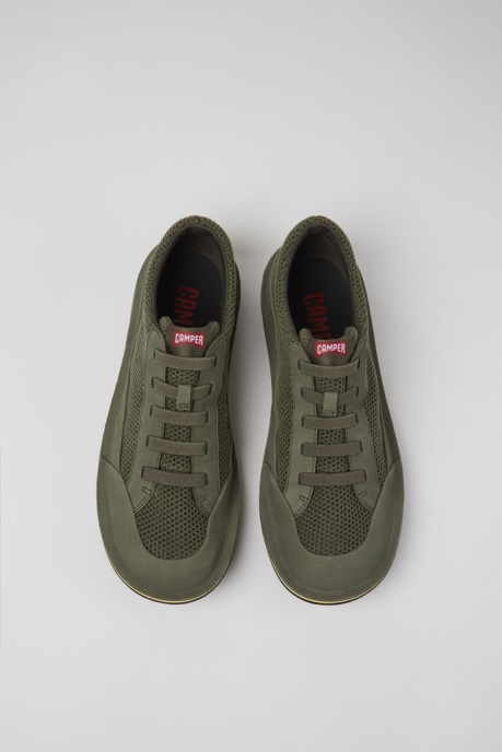 Camper AU Design Beetle Green Textile And Nubuck Shoes For Men