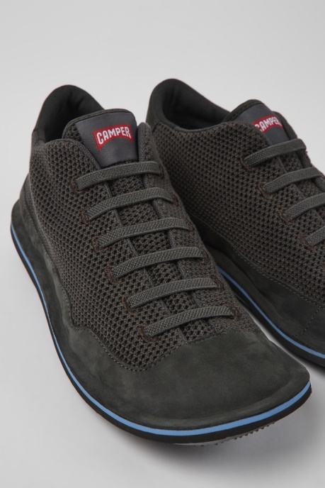 Design Beetle Gray Textile And Nubuck Shoes For Men Camper AU