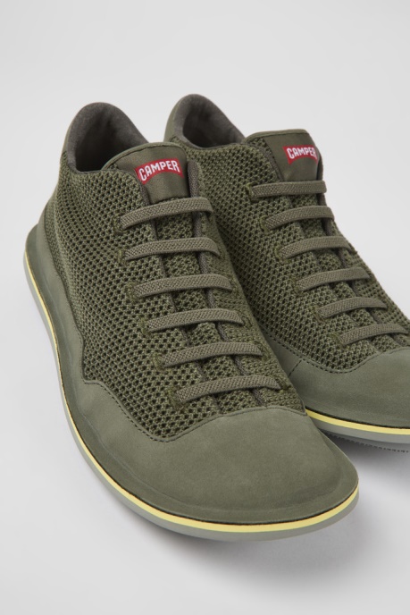 Camper AU Beetle Green Textile And Nubuck Shoes For Men New Arrivals