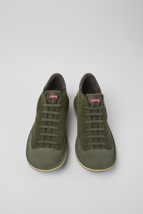 Camper AU Beetle Green Textile And Nubuck Shoes For Men New Arrivals