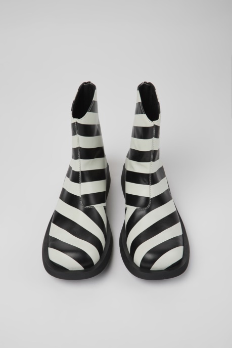 Mil 1978 Black And White Leather Ankle Boots For Men Exclusive Camper AU