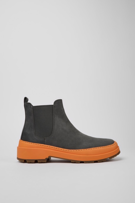 Camper AU Design Brutus Trek Michelin Dark Gray Nubuck Ankle Boots For Men