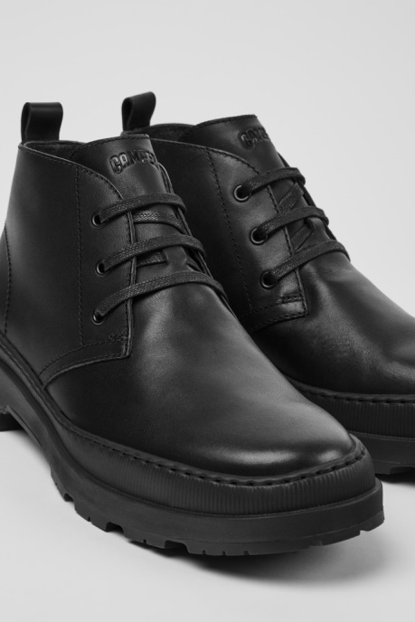 Camper AU Brutus Trek Michelin Black Leather Ankle Boots For Men New Arrivals