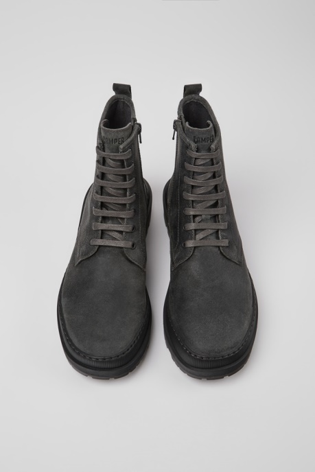 Camper AU Brutus Trek Michelin Dark Gray Nubuck Ankle Boots For Men New Arrivals
