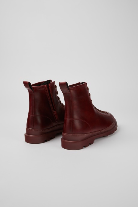 Design Brutus Burgundy Leather Ankle Boots For Men Camper AU