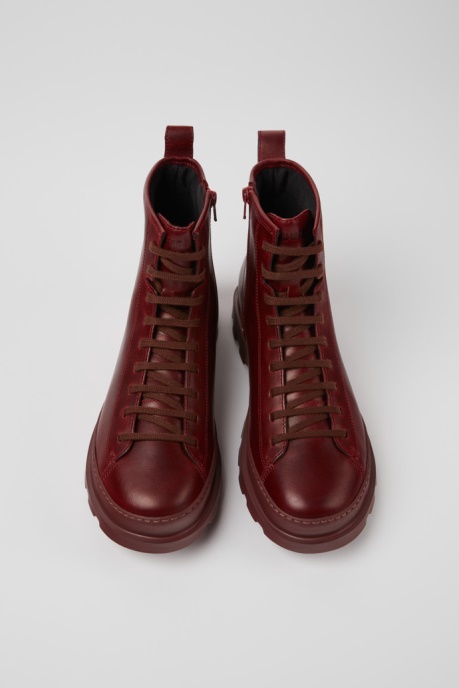 Design Brutus Burgundy Leather Ankle Boots For Men Camper AU