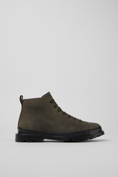 Camper AU Brutus Dark Green Nubuck Ankle Boots For Men New Arrivals