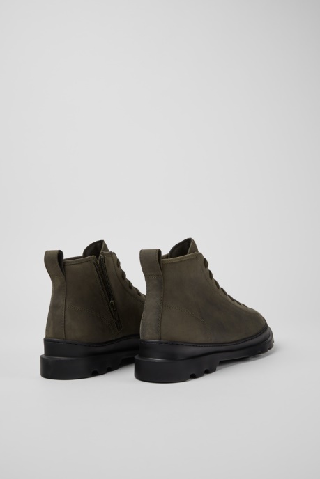 Camper AU Brutus Dark Green Nubuck Ankle Boots For Men New Arrivals