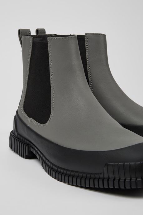 Pix Gray And Black Leather Chelsea Boots For Men Exclusive Camper AU