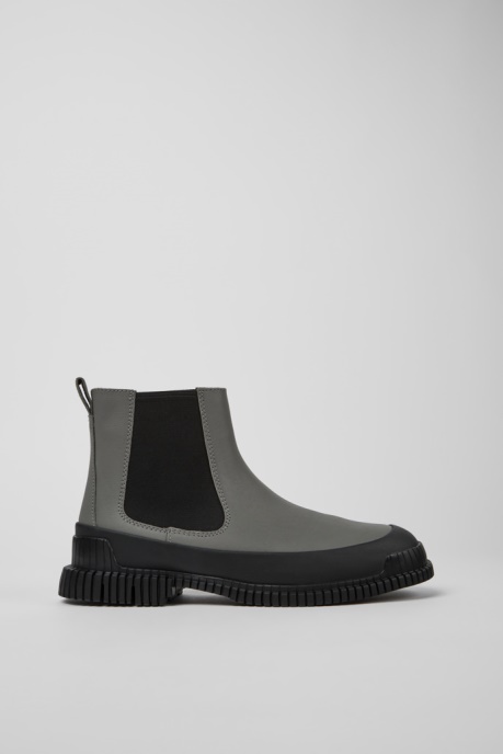 Pix Gray And Black Leather Chelsea Boots For Men Exclusive Camper AU