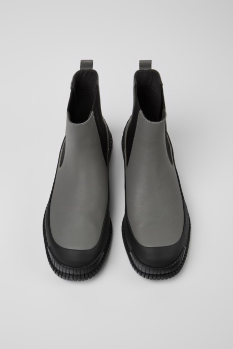 Pix Gray And Black Leather Chelsea Boots For Men Exclusive Camper AU
