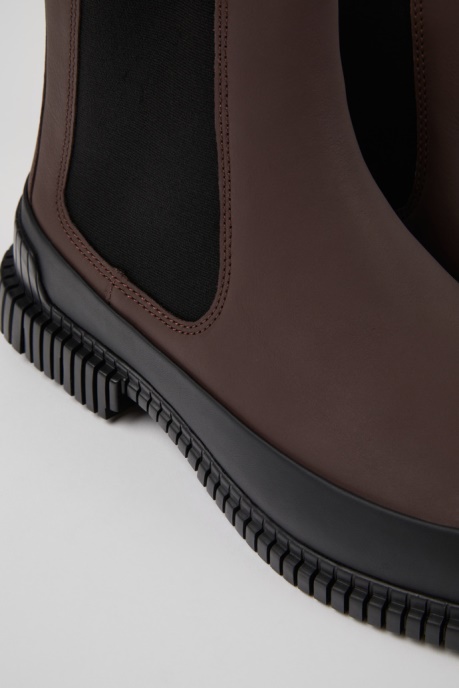Camper AU Pix Brown And Black Leather Chelsea Boots For Men New Arrivals