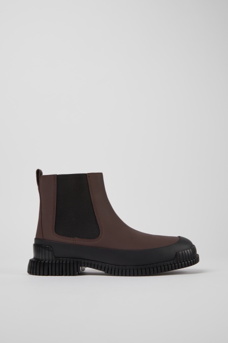 Camper AU Pix Brown And Black Leather Chelsea Boots For Men New Arrivals