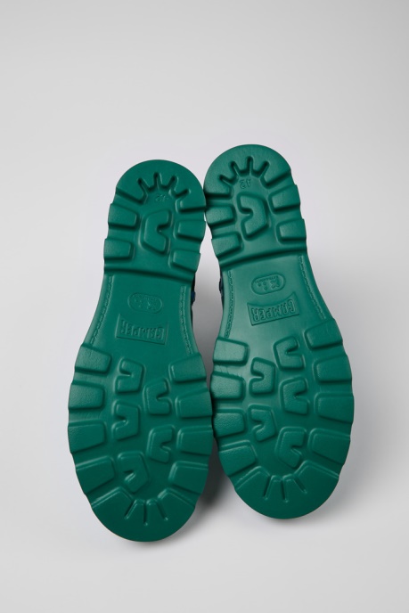 Camper AU Design Brutus Green And Blue Leather Ankle Boots For Men