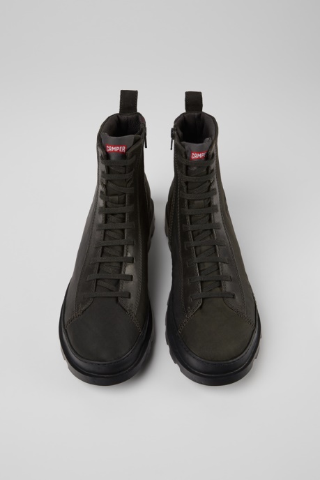 Brutus Dark Gray Textile And Nubuck Ankle Boots For Men Camper AU New Arrivals