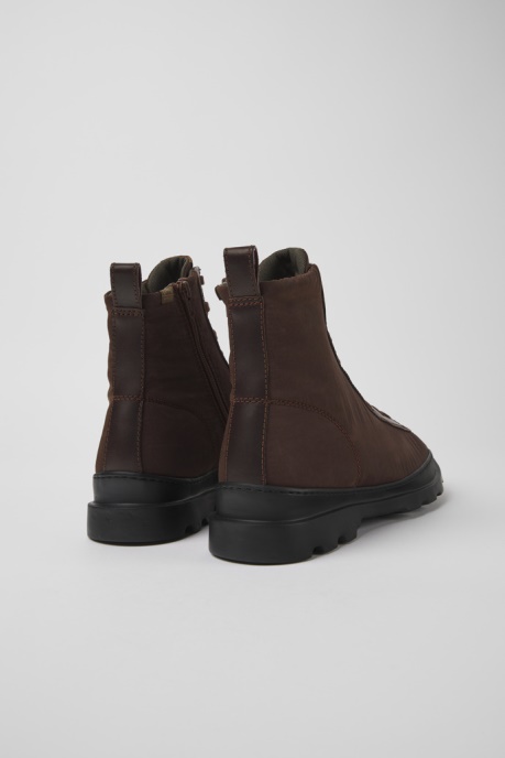 Exclusive Camper AU Brutus Brown Textile And Leather Ankle Boots For Men