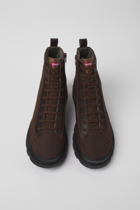 Exclusive Camper AU Brutus Brown Textile And Leather Ankle Boots For Men