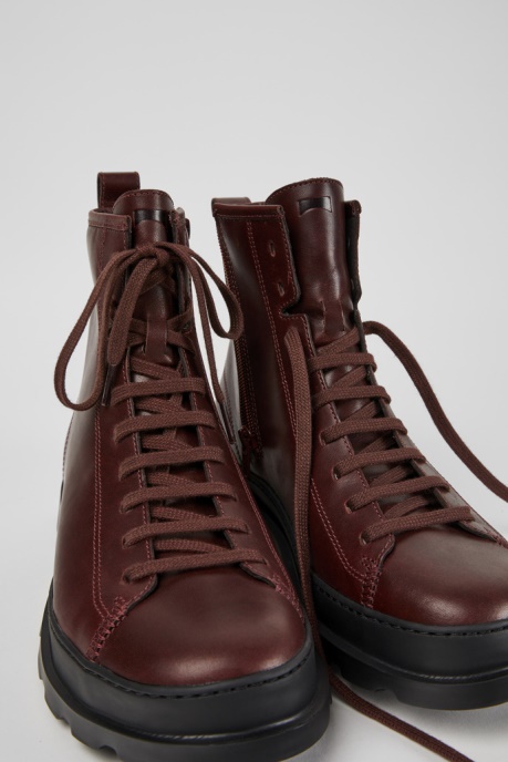 Exclusive Camper AU Brutus Burgundy Leather Lace-Up Boots