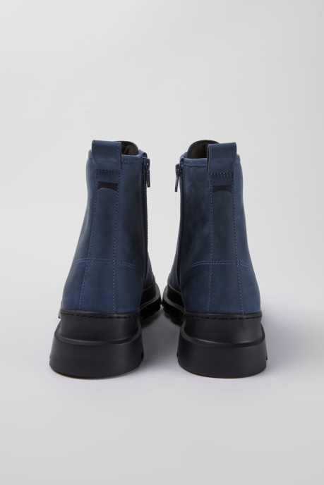 Camper AU Design Brutus Blue Waxed Nubuck Lace-Up Boots