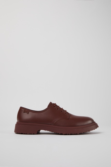 Design Walden Burgundy Leather Lace-Up Shoes For Men Camper AU