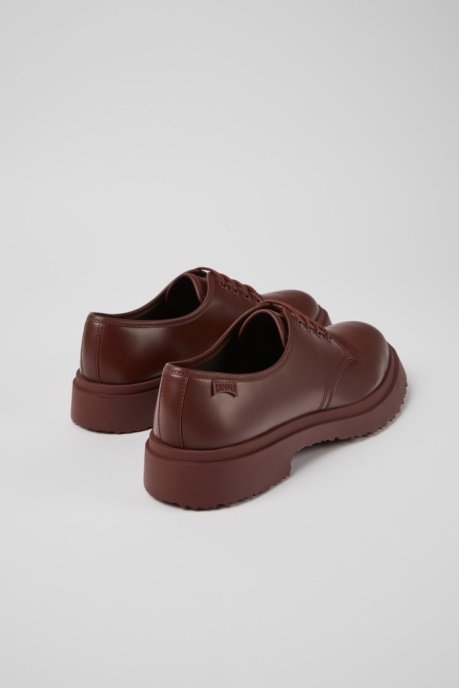 Design Walden Burgundy Leather Lace-Up Shoes For Men Camper AU