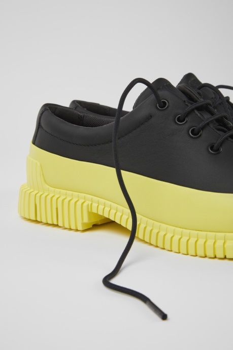 Pix Black And Yellow Leather Lace-Up Shoes For Men Exclusive Camper AU
