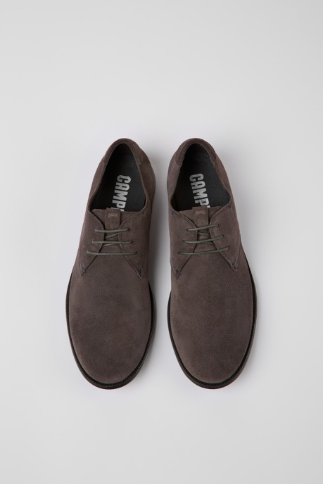 Design Mil Brown-Gray Nubuck Shoes For Men Camper AU