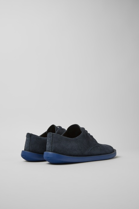 Camper AU Design Wagon Blue Nubuck Shoes For Men