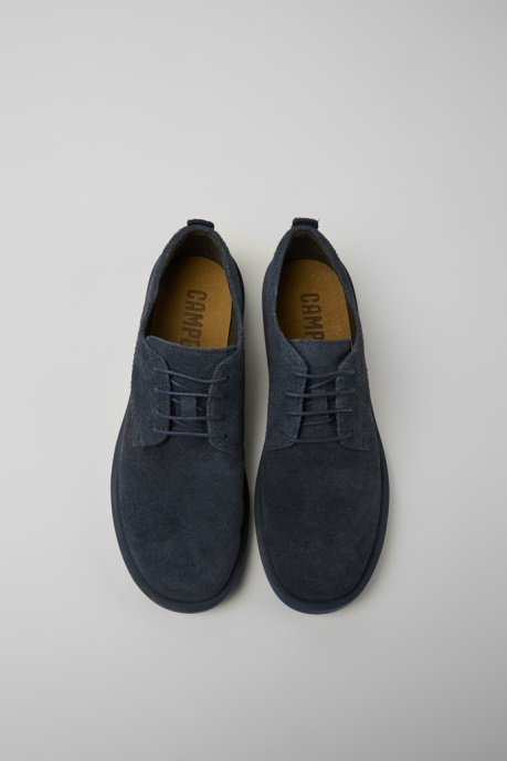 Camper AU Design Wagon Blue Nubuck Shoes For Men