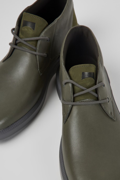 Camper AU Bill Green Leather Shoes For Men New Arrivals