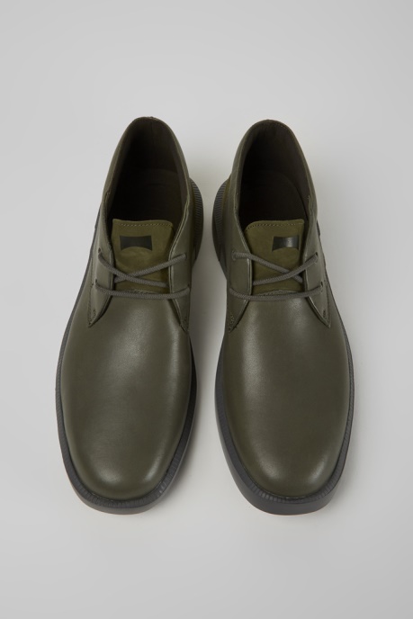 Camper AU Bill Green Leather Shoes For Men New Arrivals