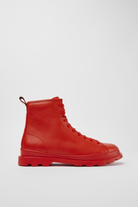 Brutus Red Leather Lace-Up Boots Camper AU New Arrivals