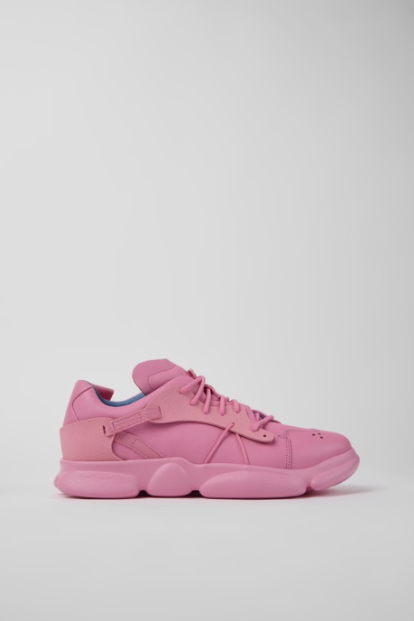 Design Karst Pink Leather And Textile Sneakers For Men Camper AU