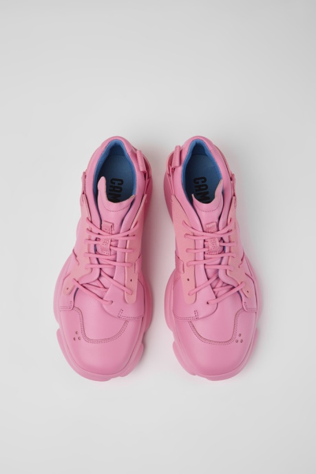 Design Karst Pink Leather And Textile Sneakers For Men Camper AU