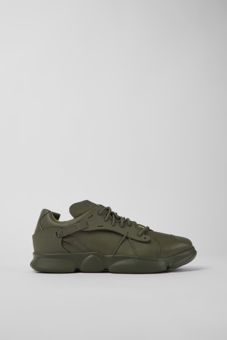 Karst Green Leather And Textile Sneakers For Men Camper AU New Arrivals