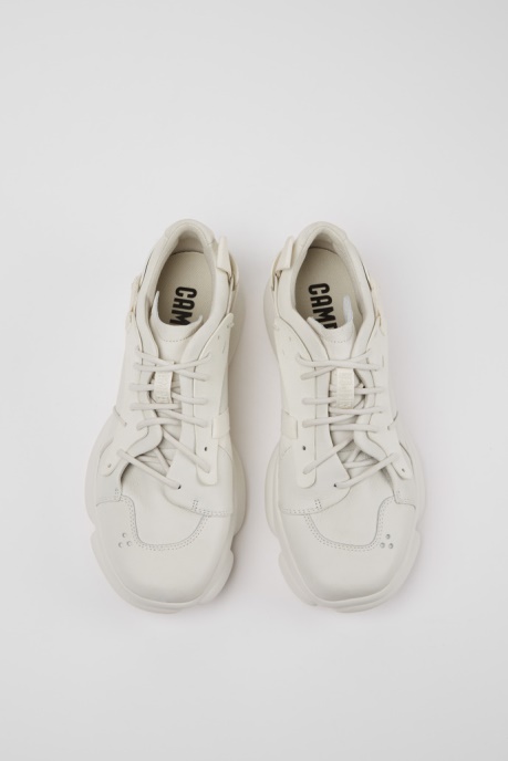 Karst White Non-Dyed Leather Sneakers For Men Exclusive Camper AU