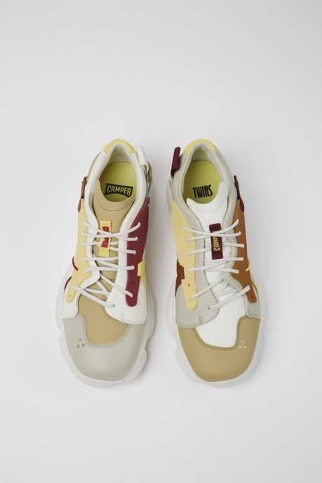 Camper AU Twins Multicolored Leather And Textile Sneakers For Men New Arrivals