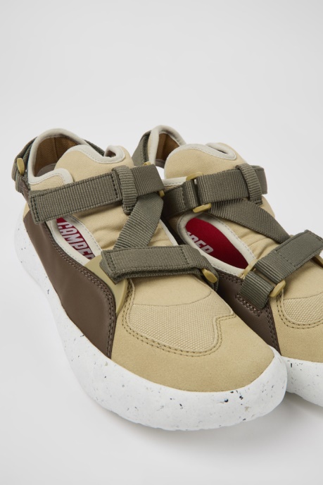 Camper AU Design Peu Stadium White Non-Dyed Leather And Textile Semi-Open Sneakers For Men