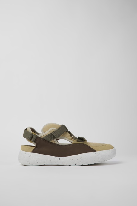 Camper AU Design Peu Stadium White Non-Dyed Leather And Textile Semi-Open Sneakers For Men