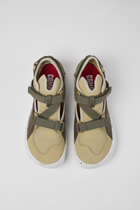 Camper AU Design Peu Stadium White Non-Dyed Leather And Textile Semi-Open Sneakers For Men