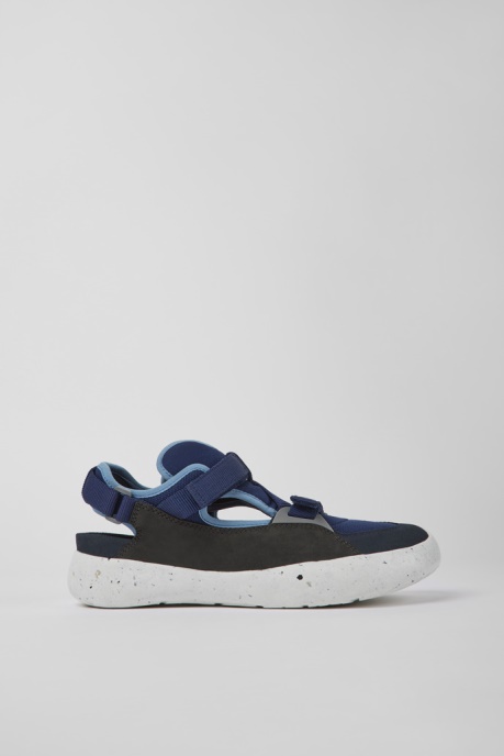 Peu Stadium Blue And Gray Leather And Textile Semi-Open Sneakers For Men Camper AU New Arrivals