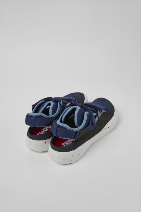 Peu Stadium Blue And Gray Leather And Textile Semi-Open Sneakers For Men Camper AU New Arrivals