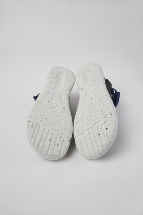 Peu Stadium Blue And Gray Leather And Textile Semi-Open Sneakers For Men Camper AU New Arrivals