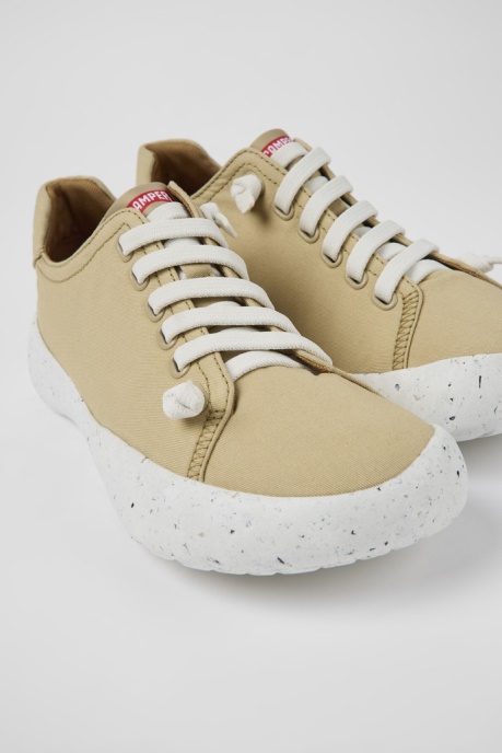 Peu Stadium Beige Textile Sneakers For Men Exclusive Camper AU