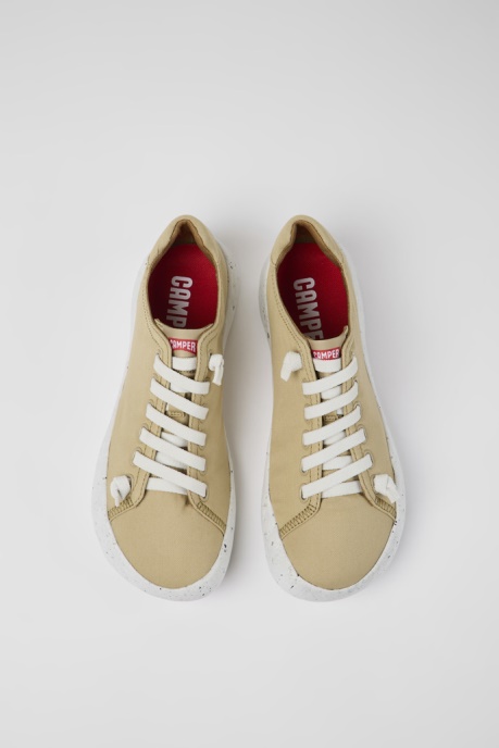 Peu Stadium Beige Textile Sneakers For Men Exclusive Camper AU