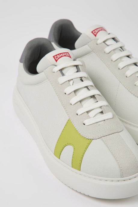 Runner K21 White Non-Dyed Leather And Nubuck Sneakers For Men Exclusive Camper AU