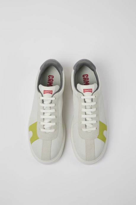 Runner K21 White Non-Dyed Leather And Nubuck Sneakers For Men Exclusive Camper AU