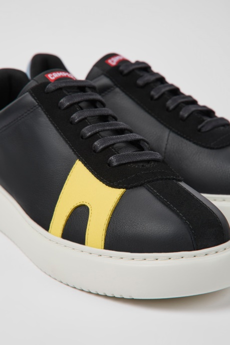 Camper AU Twins Black Leather And Nubuck Sneakers For Men New Arrivals