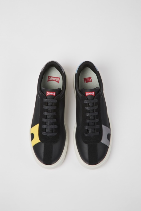 Camper AU Twins Black Leather And Nubuck Sneakers For Men New Arrivals
