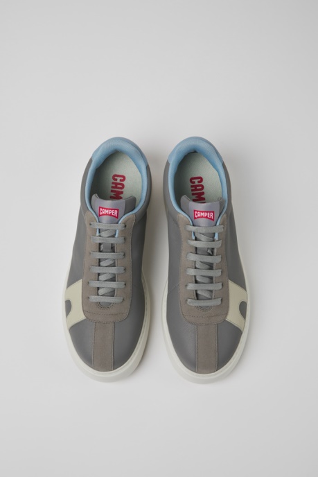Exclusive Camper AU Runner K21 Gray Leather And Nubuck Sneakers For Men